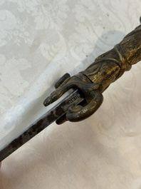 An Austrian gilt court sabre with Nemean lion-head hilt, signed Fischer, 19th C.