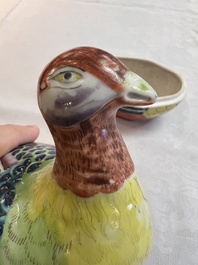 A rare Chinese famille rose hen pheasant tureen and cover, Qianlong