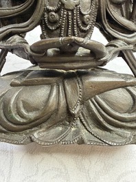 A Chinese bronze figure of Bodhisattva, Ming