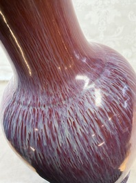 A Chinese flamb&eacute;-glazed vase, Qianlong mark, 19th C.