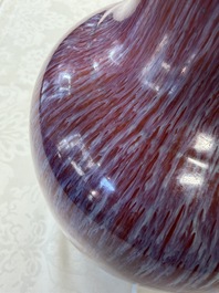 A Chinese flamb&eacute;-glazed vase, Qianlong mark, 19th C.