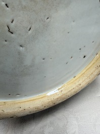 An impressive and fine pair of large Chinese famille verte 'Fishermen and Antiquities' rouleau vases, seal marks, Kangxi