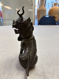 A Chinese bronze 'Qilin' censer, Ming