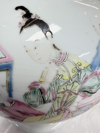A fine Chinese famille rose vase with figural design, Yongzheng