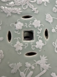 A Chinese slib-decorated celadon-ground garden seat, 19th C.