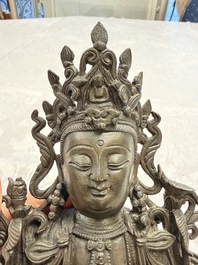 A Chinese bronze figure of Bodhisattva, Ming