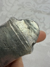 Two Chinese silver "Pai Fang 牌坊" sycee ingots, Yunnan mint, Zhang Tongchang 張同昌 and Chen Yuanchang 陳元昌 marks, 19th C.