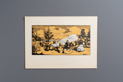 'Gravures sur Bois de la Chine Nouvelle': 40 woodcuts, dated 1956, and 'Baishi Lao Ren Hua Ce': 7 woodblock prints after Qi Baishi, Rong Bao Zhai 荣宝斋 studio, 20th C.