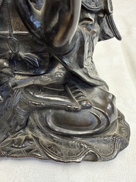 A fine Chinese bronze figure of Bodhisattva holding a ruyi, Ming