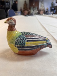 A rare Chinese famille rose hen pheasant tureen and cover, Qianlong