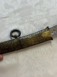 An Austrian gilt court sabre with Nemean lion-head hilt, signed Fischer, 19th C.