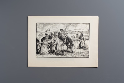 'Gravures sur Bois de la Chine Nouvelle': 40 woodcuts, dated 1956, and 'Baishi Lao Ren Hua Ce': 7 woodblock prints after Qi Baishi, Rong Bao Zhai 荣宝斋 studio, 20th C.