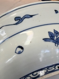 A Chinese blue and white 'Grape' dish, Jiajing