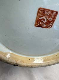 A Chinese famille rose 'Warriors' vase, Xuande mark, 19th C.