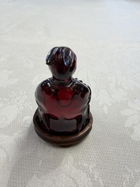 A rare complete set of 12 Chinese cherry amber 'Zodiac' figures on wooden stands, Qianlong mark, Republic