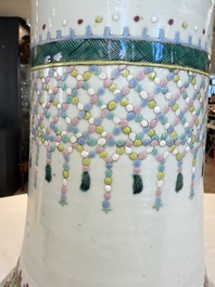 A Chinese famille rose 'Warriors' vase, Xuande mark, 19th C.