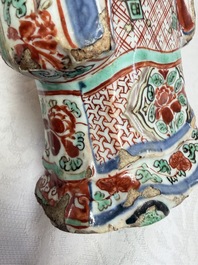 A rare Chinese wucai figure of a dignitary, late Ming/Transitional period