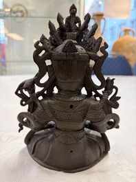 A Chinese bronze figure of Bodhisattva, Ming