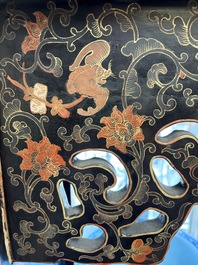 A fine Chinese gilt-lacquered wooden altar table, tiaoan, 18/19th C.