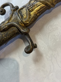 An Austrian gilt court sabre with Nemean lion-head hilt, signed Fischer, 19th C.