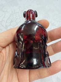 A rare complete set of 12 Chinese cherry amber 'Zodiac' figures on wooden stands, Qianlong mark, Republic