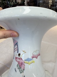 A fine Chinese famille rose vase with figural design, Yongzheng