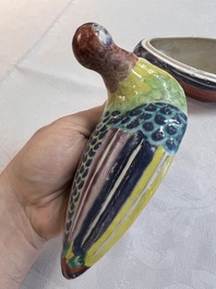 A rare Chinese famille rose hen pheasant tureen and cover, Qianlong