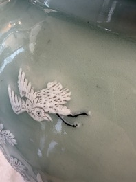 A Chinese slib-decorated celadon-ground garden seat, 19th C.