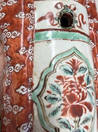 A rare Chinese wucai figure of a dignitary, late Ming/Transitional period