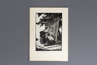'Gravures sur Bois de la Chine Nouvelle': 40 woodcuts, dated 1956, and 'Baishi Lao Ren Hua Ce': 7 woodblock prints after Qi Baishi, Rong Bao Zhai 荣宝斋 studio, 20th C.