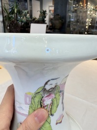 A fine Chinese famille rose vase with figural design, Yongzheng