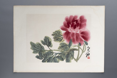 'Gravures sur Bois de la Chine Nouvelle': 40 woodcuts, dated 1956, and 'Baishi Lao Ren Hua Ce': 7 woodblock prints after Qi Baishi, Rong Bao Zhai 荣宝斋 studio, 20th C.