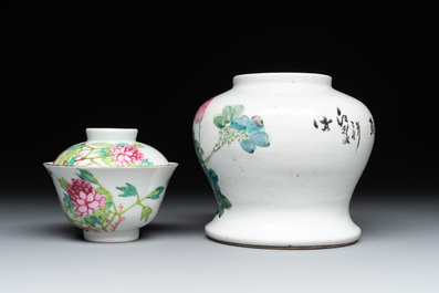 Nine Chinese famille rose wares, 19/20th C.