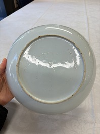 A Chinese famille rose 'Liuhai and the Three-Legged Toad' dish, 19th C.