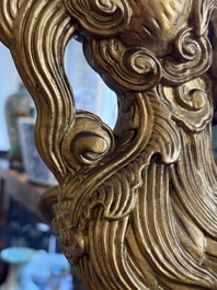 An exceptional Vietnamese gilt-lacquered wood and ivory 'Dragon and Phoenix' throne-shaped altar, 18/19th C.