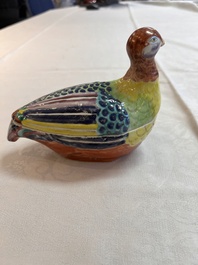 A rare Chinese famille rose hen pheasant tureen and cover, Qianlong