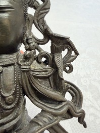 A Chinese bronze figure of Bodhisattva, Ming