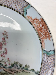 A Chinese famille rose 'Liuhai and the Three-Legged Toad' dish, 19th C.