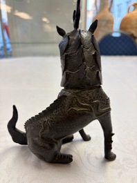 A Chinese bronze 'Qilin' censer, Ming