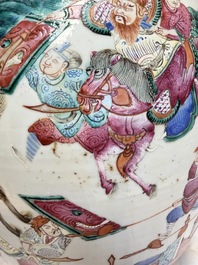 A Chinese famille rose 'Warriors' vase, Xuande mark, 19th C.