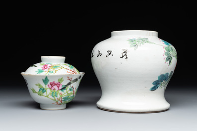 Nine Chinese famille rose wares, 19/20th C.