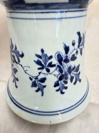 A pair of large Chinese blue and white 'Gu' vases with elegant ladies and playing boys, Kangxi