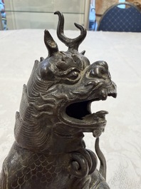 A Chinese bronze 'Qilin' censer, Ming