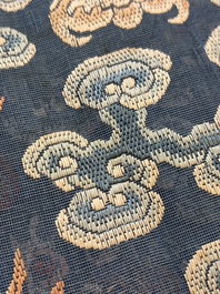 A Chinese silk blue-ground summer gauze 'Dragons' robe, 19th C.