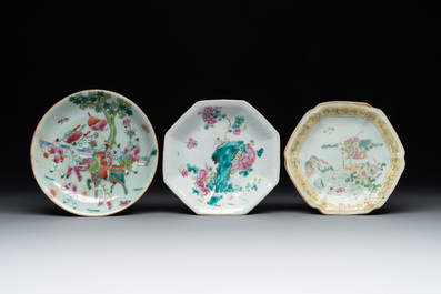 Nine Chinese famille rose wares, 19/20th C.