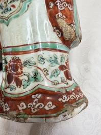 A rare Chinese wucai figure of a dignitary, late Ming/Transitional period