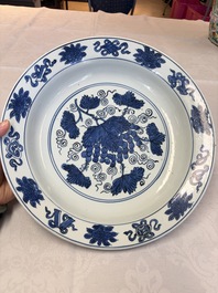 A Chinese blue and white 'Grape' dish, Jiajing
