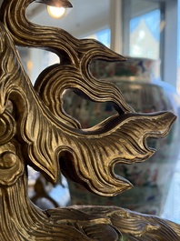 An exceptional Vietnamese gilt-lacquered wood and ivory 'Dragon and Phoenix' throne-shaped altar, 18/19th C.