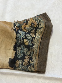 A Chinese silk blue-ground summer gauze 'Dragons' robe, 19th C.