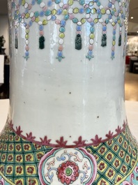 A Chinese famille rose 'Warriors' vase, Xuande mark, 19th C.